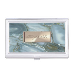 Modern Elegant Cool Marble,Frame Business Card Case