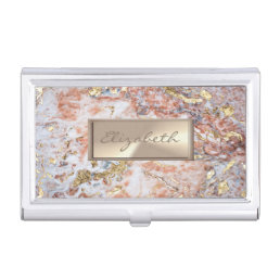 Modern Elegant Cool Ombre Marble,Frame Business Card Case