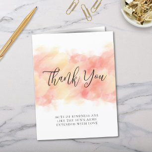 Modern Elegant Coral Peach Folded Thank You Cards
