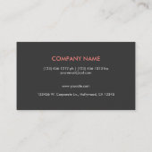 Modern & Elegant coral pink Monogram Professional Business Card (Back)
