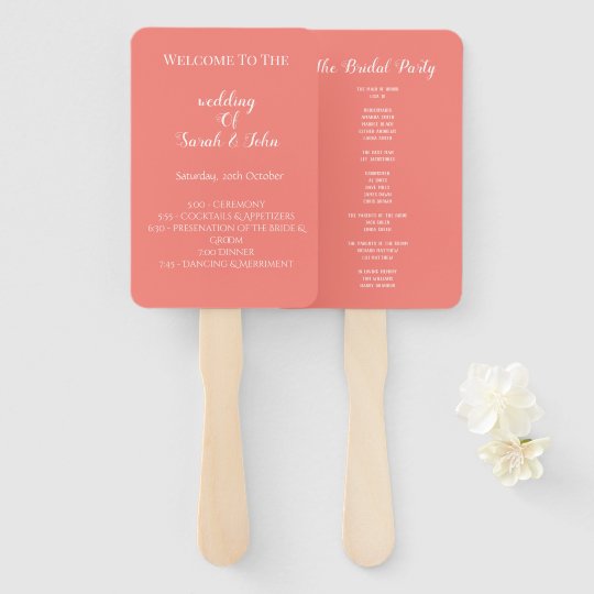 wedding program hand fan