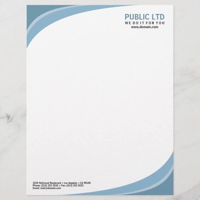 Modern Elegant Corporate Blue Letterhead (Front)