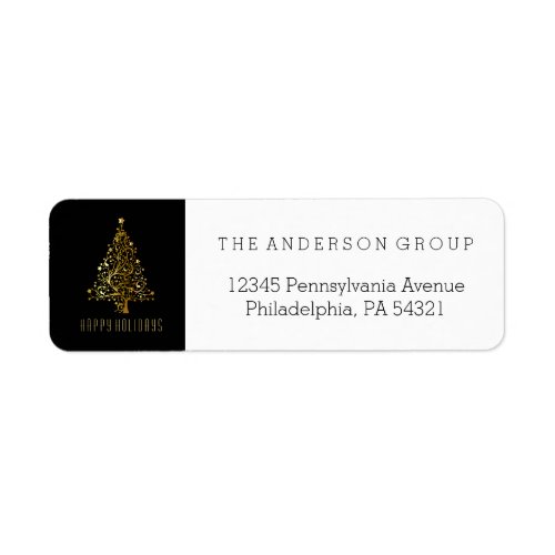 Modern Elegant Corporate Gold Christmas Holiday Label