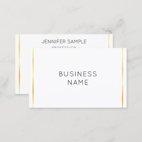 Modern Elegant Corporate Gold Stripes White Business Card