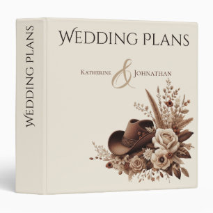 Modern Elegant Country Western- Floral 3 Ring Binder