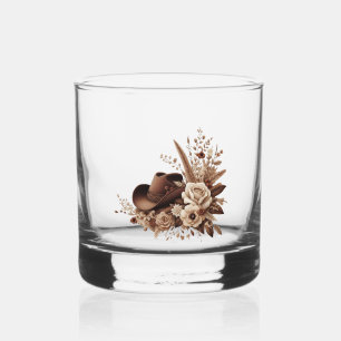 Modern Elegant Country Western- Floral  Business C Whiskey Glass