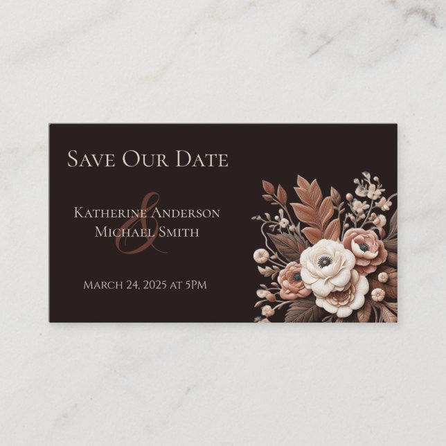 Modern Elegant Country Western- Floral  Business Card (Front)