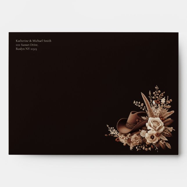 Modern Elegant Country Western- Floral Envelope (Front)