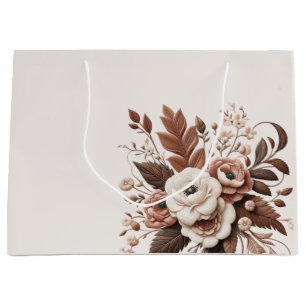 Modern Elegant Country Western- Floral Large Gift Bag