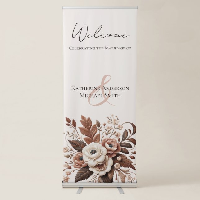 Modern Elegant Country Western- Floral Retractable Banner (Front)