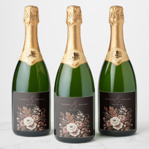 Modern Elegant Country Western- Floral Sparkling Wine Label
