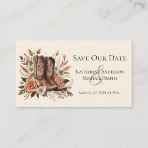 Modern Elegant Country Western- Flowers Business Card