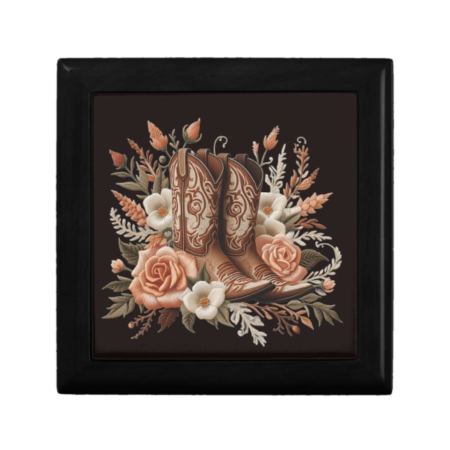 Modern Elegant Country Western- Flowers Gift Box (Front)