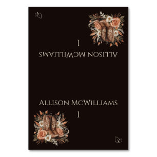 Modern Elegant Country Western- Vegetarian Table Number