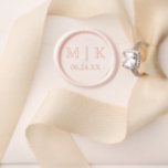 Modern Elegant Couple Monogram Wedding Date Wax Seal Stamp<br><div class="desc">Modern Minimalist yet Elegant Monogram Couple Initials and Date Wedding Wax Seal Stamp</div>