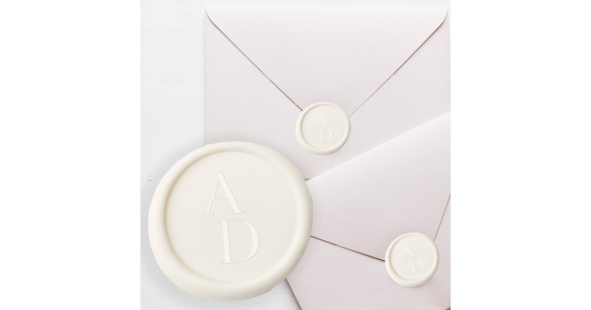 Modern elegant couple monogram wedding wax seal stamp | Zazzle