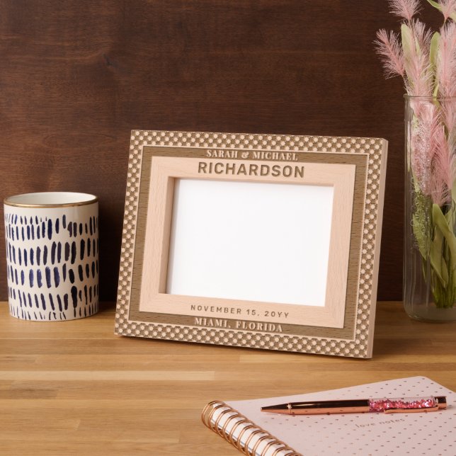 Modern Elegant Couple Wedding Personalized Gifts  Engraved Frames (Left)