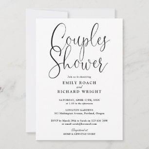 Modern Elegant Couples Bridal Wedding Shower Invitation