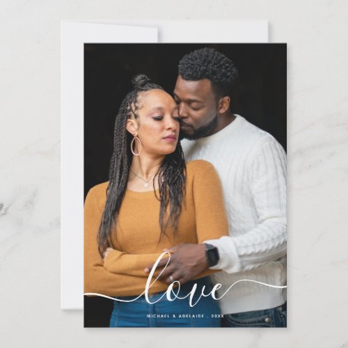 Modern Elegant Couples Custom Photo Valentines Day Holiday Card