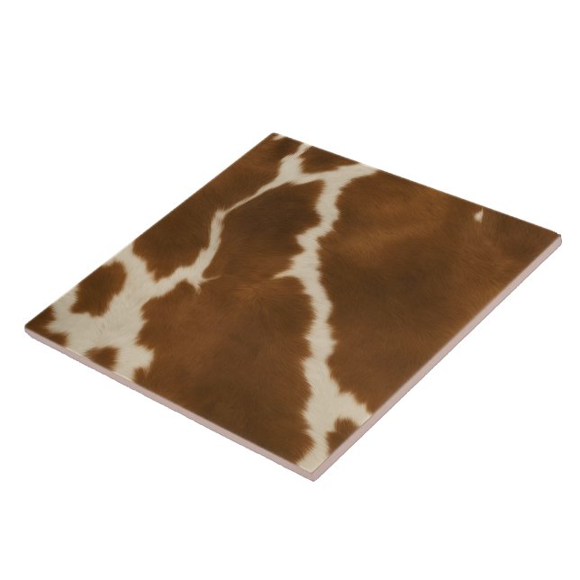 Modern Elegant Cow Faux Leather Collection Ceramic Tile (Side)