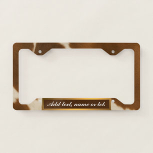 Modern Elegant Cow Faux Leather Collection License Plate Frame