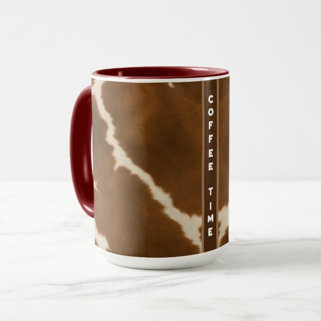 Modern Elegant Cow Faux Leather Collection Mug (Front Left)