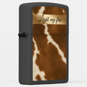 Modern Elegant Cow Faux Leather Collection Zippo Lighter