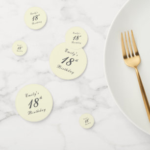 Modern Elegant Cream 18th Birthday Party Confetti