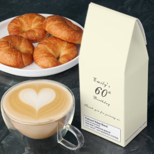 Modern Elegant Cream 60th Birthday Roasted Coffee
