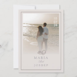 Modern Elegant Cream Wedding Invitation editable