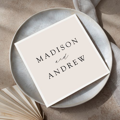 Modern Elegant Cream Wedding Napkins