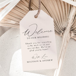 Modern Elegant Cream Wedding Welcome Gift Tags