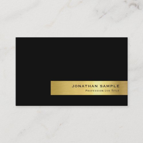 Modern Elegant Creative Black Gold Stripe Luxury Business Card