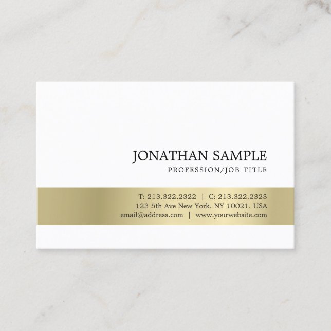 Modern Elegant Creative Gold Look Professional Business Card (Front)