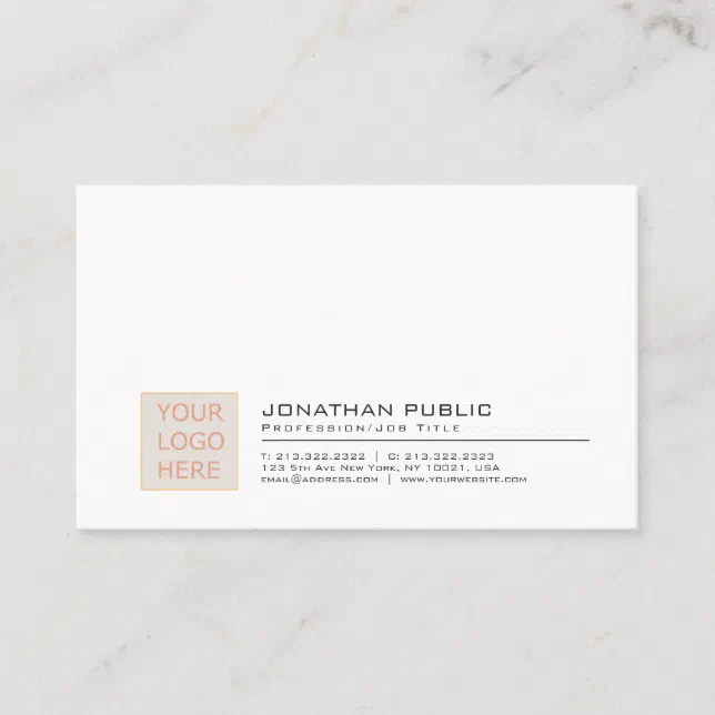 Modern Elegant Creative Professional Simple Plain Business Card | Zazzle