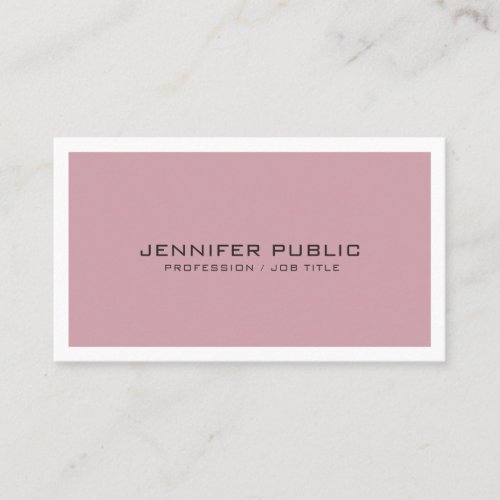 Modern Elegant Creative Trendy Rose Color Design Business Card