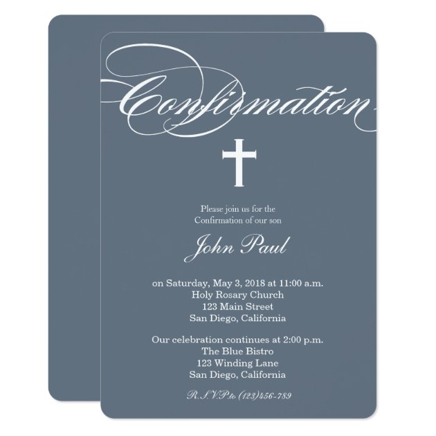 Modern Elegant Cross Confirmation Invitation