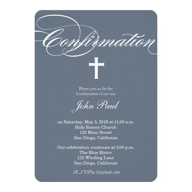 Modern Elegant Cross Confirmation Invitation