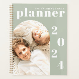 Modern Elegant Custom Family Photo 2024 Calendar Planner