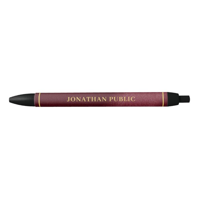 Modern Elegant Custom Gold Name Template Pen (Front)