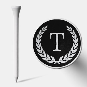 Modern Elegant Custom Initial Laurel Monogram Gol Golf Tees
