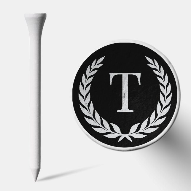 Modern Elegant Custom Initial Laurel Monogram Gol Golf Tees (Combo)