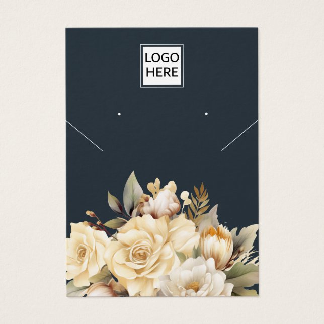 Modern Elegant custom jewelry earring display card (Front)