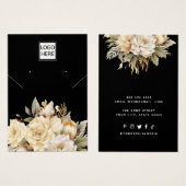 Modern Elegant custom jewelry earring display card (Front & Back)