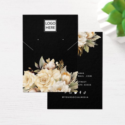 Modern Elegant custom jewelry earring display card (Desk)
