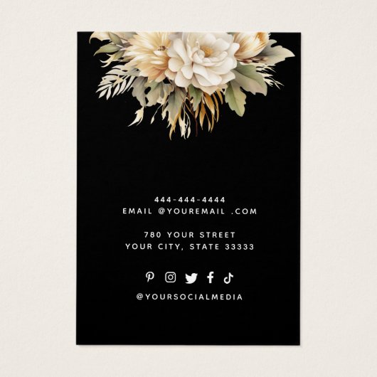 Modern Elegant custom jewelry earring display card (Back)