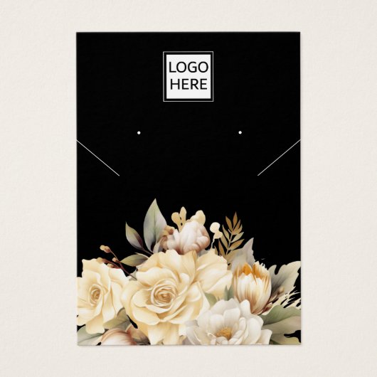 Modern Elegant custom jewelry earring display card (Front)