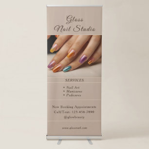 Modern Elegant Custom Nail Retractable Banner
