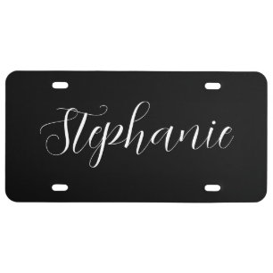 Modern Elegant Custom Name License Plate
