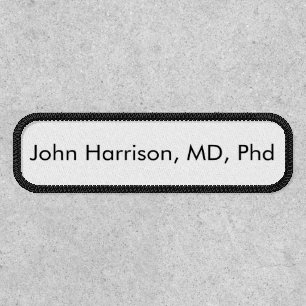 Modern Elegant Custom name text black white Patch